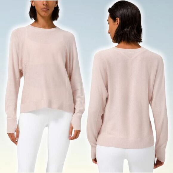 LULULEMON Cashlu Knit Pullover w/ Thumbholes Sz 6 Pink Bliss - Picture 1 of 8